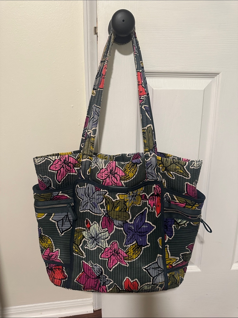 Vera Bradley Falling Flowers Floral Quilted Tote Bag in Multicolor